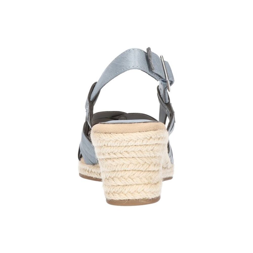 EASY STREET Womens Blue Slingback Woven Ora Round Toe Wedge Espadrille Shoes 6 N - Picture 3 of 4
